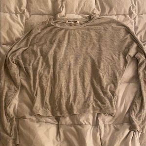 Joah brown crop grey long sleeve